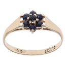 9ct Yellow Gold Sapphire Cluster Ring