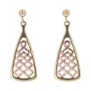 9ct Yellow and Rose Gold Celtic Lady Guinevere Clogau Drop Earrings