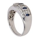 18ct White Gold 1.00ct Baguette Cut Diamond and Sapphire Fancy Ring
