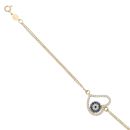 18ct Yellow Gold Cubic Zirconia and Sapphire Bracelet 7.5"