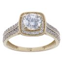 9ct Yellow Gold Cubic Zirconia Cluster Ring