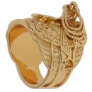 Sterling Silver Gold Plated Saddle Ring