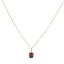 14ct Yellow Gold Cubic Zirconia and Garnet Cluster Pendant and Chain 18"
