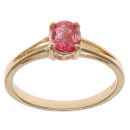 18ct Yellow Gold Pink Gemstone Single Stone Ring
