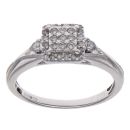 9ct White Gold 0.20ct Brilliant Cut Diamond Cluster Ring
