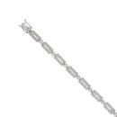 18ct White Gold 2.35ct Brilliant And Baguette Cut Diamond Bracelet 7"