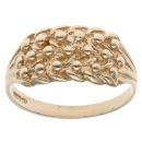 9ct Yellow Gold Three Row Keeper Ring