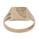 9ct Yellow Gold Patterned Signet Ring