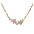 18ct Yellow White and Rose Gold 0.70ct Brilliant Cut Diamond and Sapphire Star Chain 18"