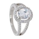 Silver Cubic Zirconia Oval Ring by Icesia