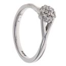 9ct White Gold 0.15ct Brilliant Cut Diamond Cluster Ring