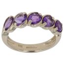 9ct Yellow Gold Amethyst Five Stone Ring