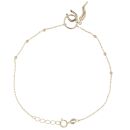 9ct Yellow Gold Spheres with Horseshoe and Lucky Horn Charm Bracelet 7.5"