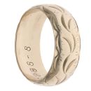 9ct Yellow Gold Patterned Wedding Band 7mm