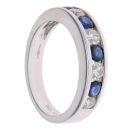18ct White Gold 0.58ct Brilliant Cut Diamond and Sapphire Eternity Ring