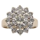 9ct Yellow Gold 0.20ct Brilliant Cut Diamond Cluster Ring