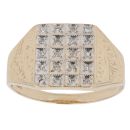9ct Yellow And White Gold 0.10ct Diamond Signet Ring