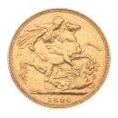 1890 Victoria Jubilee Head UK Full Sovereign Coin