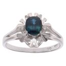 18ct White Gold 0.09ct Diamond and Sapphire Ring