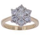 18ct Yellow Gold 1.00ct Brilliant Cut Diamond Cluster Ring