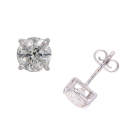 18ct White Gold 2.75ct Diamond Solitaire Stud Earrings