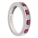 18ct White Gold 0.55ct Brilliant Cut Diamond and Ruby Ring