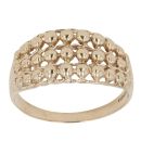 9ct Yellow Gold Three Row Keeper Ring