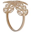 18ct Yellow Gold Two Row Leaf Ring