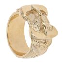 9ct Yellow Gold Heavyweight  Double Buckle Ring