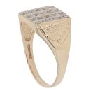 9ct Yellow And White Gold 0.10ct Diamond Signet Ring