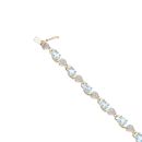 9ct Yellow Gold 0.05ct Diamond And Blue Topaz Bracelet 7"