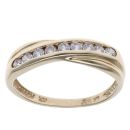 9ct Yellow Gold Cubic Zirconia Crossover Ring