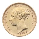 1883 Victoria Young Head Shield Back UK Half Sovereign Coin