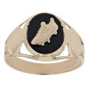 9t Yellow Gold Onyx Football Boot Signet Ring