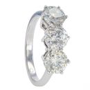 18ct White Gold 3.00ct Diamond Trilogy Ring