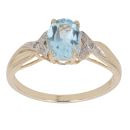 9ct Yellow Gold 0.05ct Diamond and Topaz Ring