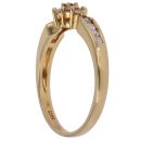 18ct Yellow Gold 0.33ct Brilliant Cut Diamond and Sapphire Cluster Ring