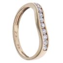 9ct Yellow Gold Cubic Zirconia Wishbone Ring