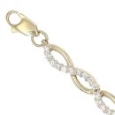 9ct Yellow Gold Cubic Zirconia Wave Bracelet 7"