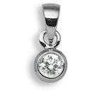 9ct White Gold 0.20ct Rubover Pendant