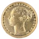 1872 Victoria Young Head UK Full Sovereign Coin