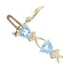 9ct Yellow Gold Blue Topaz Bracelet 7"