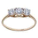 9ct Yellow Gold 1.00ct Brilliant Cut Lab Grown Diamond Trilogy Ring