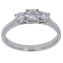 Platinum 0.85ct Brilliant Cut Diamond Trilogy Ring