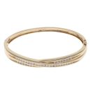 14ct Yellow Gold 1.00ct Brilliant Cut Diamond Crossover Bangle