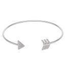 Silver Cubic Zirconia Arrow Bangle