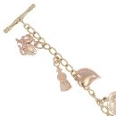 9ct Yellow and Rose Gold T-Bar Clogau Charm Bracelet 8"