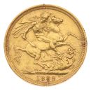 1889 Victoria Jubilee Head Australia Full Sovereign Coin
