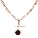 9ct Rose Gold Albert T-Bar Fob Chain 18"