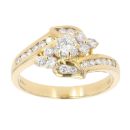 18ct Yellow Gold 0.70ct Diamond Cluster Ring